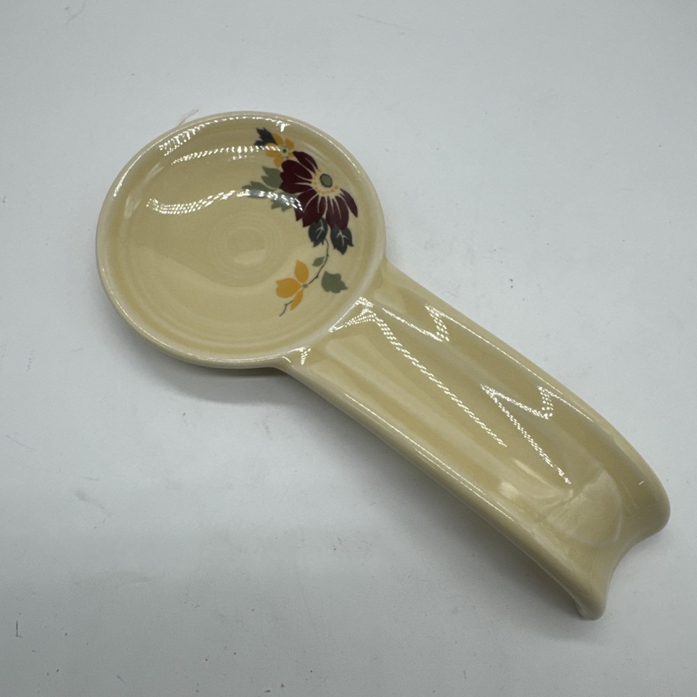 Fiesta Claret Clematis Spoon Rest in Ivory | Fiestaware HLCCA Exclusive Retired